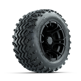 GTW Spyder Matte Black 10 in Wheels with 18x9.50-10 Rogue All Terrain Tires - Full Set