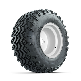 GTW Steel White 3:5 Offset 10 in Wheels with 20x10.00-10 Rogue All Terrain Tires - Full Set