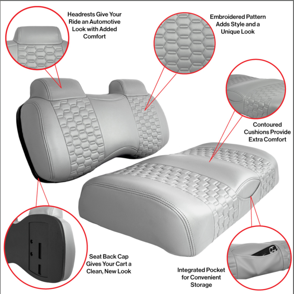 MadJax® Colorado Seats for Yamaha G29/Drive/Drive2  White