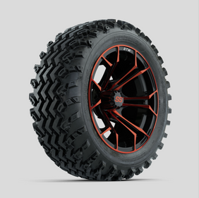 GTW Spyder Red/Black 14 in Wheels with 23x10.00-14 Rogue All Terrain Tires  Full Set