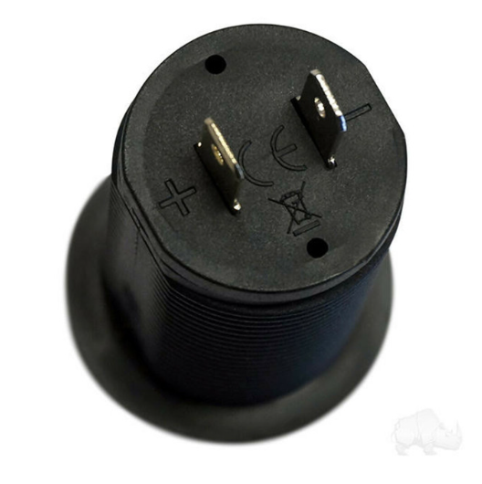 RHOX Golf Cart 12V Phone/USB Charger Accessory – outlet terminals, rear view
