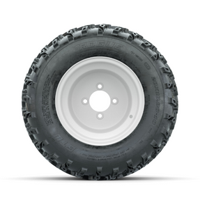 GTW Steel White 3:5 Offset 10 in Wheels with 20x10.00-10 Rogue All Terrain Tires - Full Set