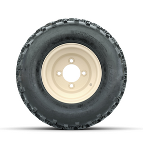 GTW Steel Yamaha Ivory Centered 8 in Wheels with 18x9.50-8 Rogue All Terrain Tires - Full Set