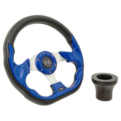 Steering Wheel Kit, Blue/Race 12.5 W/Black Adapter, Club Car Prece – additional product view