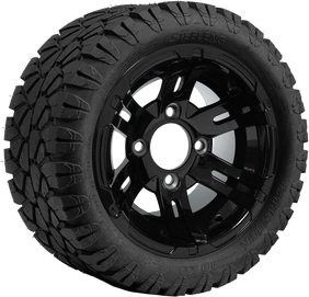 TR1004-WH1001 - SGC 10" Bulldog Glossy Black Wheel and STINGER Hybrid AT Tire Combo