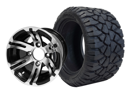 TR1004-WH1004 - SGC 10" Bulldog Machined/Black Wheel and STINGER Hybrid AT Tire Combo