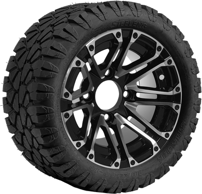 TR1004-WH1006 - SGC 10" Lancer Machined/Black Wheel and STINGER Tire Combo