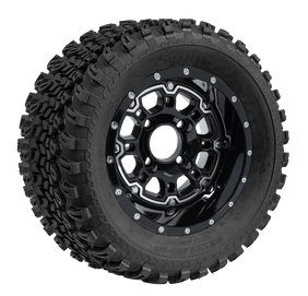 TR1005-WH1007 - SGC 10" Panther Glossy Black Wheel and 22" All Terrain Tire Combo