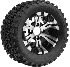 TR1005-WH1022 - SGC 10" Vampire Machined/Black Wheel and 22" All Terrain Tire Combo