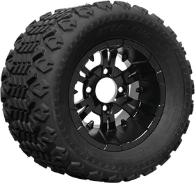 TR1007-WH1019 - SGC 10" Vampire Glossy Black Wheel and 20" All Terrain Tire Combo