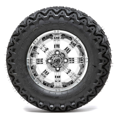 12" GTW Tempest Chrome Wheels with 23" Predator A/T Tires - Set of 4