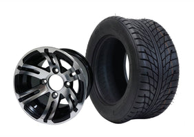 10" SGC Bulldog Machined Black Aluminum Wheel and 205/50-10 Low Profile Tire Combo