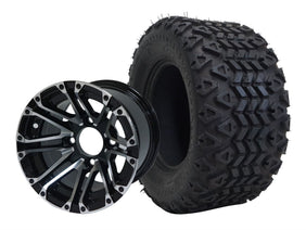 TR1008-WH1006 - SGC 10" Lancer Machined/Black Wheel and 18" All Terrain Tire Combo