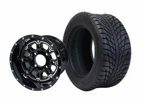 10" SGC Panther Glossy Black Wheel and 205/50-10 Low Profile Tire Combo