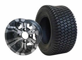 TR1010-WH1021 - SGC 10" Vampire Machined/Gunmetal Wheel and 20" Turf Tire Combo
