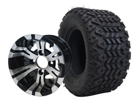 TR1007-WH1022 - SGC 10" Vampire Machined/Black Wheel and 20" All Terrain Tire Combo
