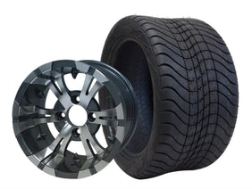 SGC 12" Vampire Machined/Gunmetal Wheel and 215/40-12 Low Profile Tire Combo