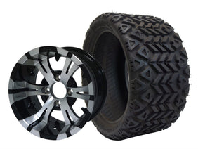 SGC 12" Vampire Machined Black Wheel and 20" All Terrain Tire Combo