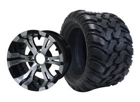 SGC 12" Vampire Machined Black Wheel and 22" Mud Terrain Tire Combo
