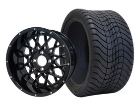 SGC 12" Venom Glossy Black Wheel and 215/35-12 Low Profile Tire Combo