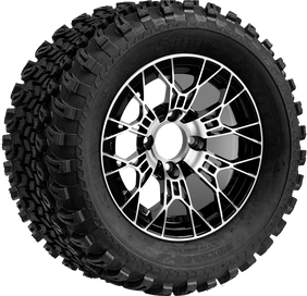 SGC 12" Tarantula Machined/Black Wheel and 23x10.5-12 All Terrain Tire Combo