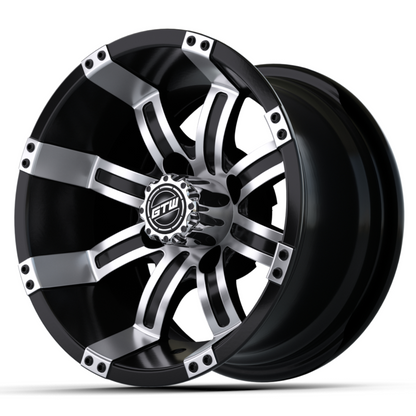 GTW Tempest 10x7 Machined Black Wheel – wheel, angled view