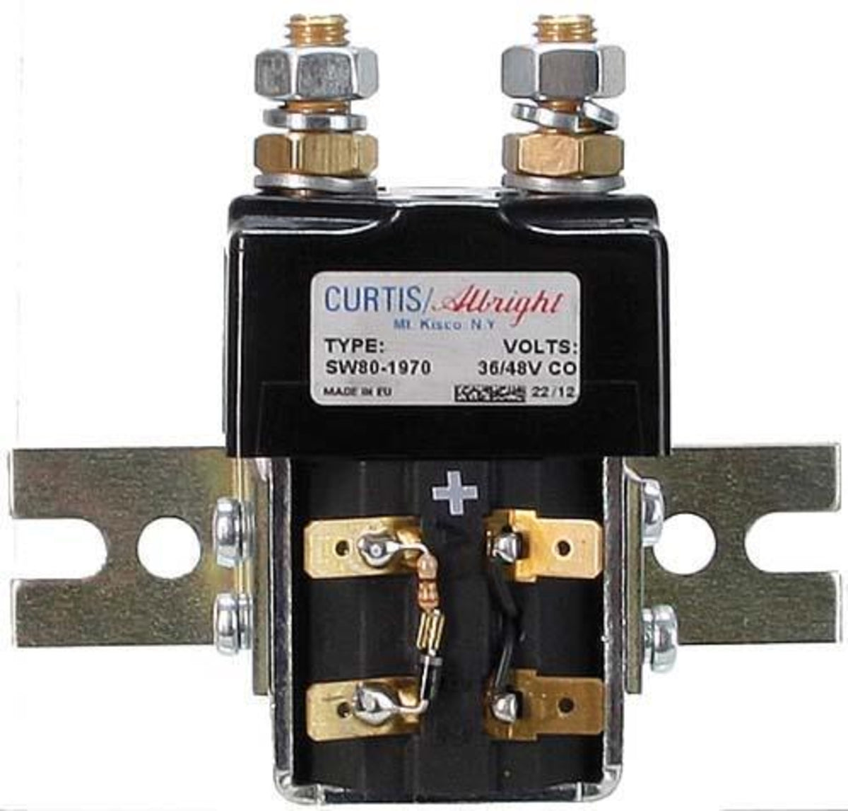Solenoid; 36/48v Curtis, SW80 w/Bracket/Resister/Diode – additional product view