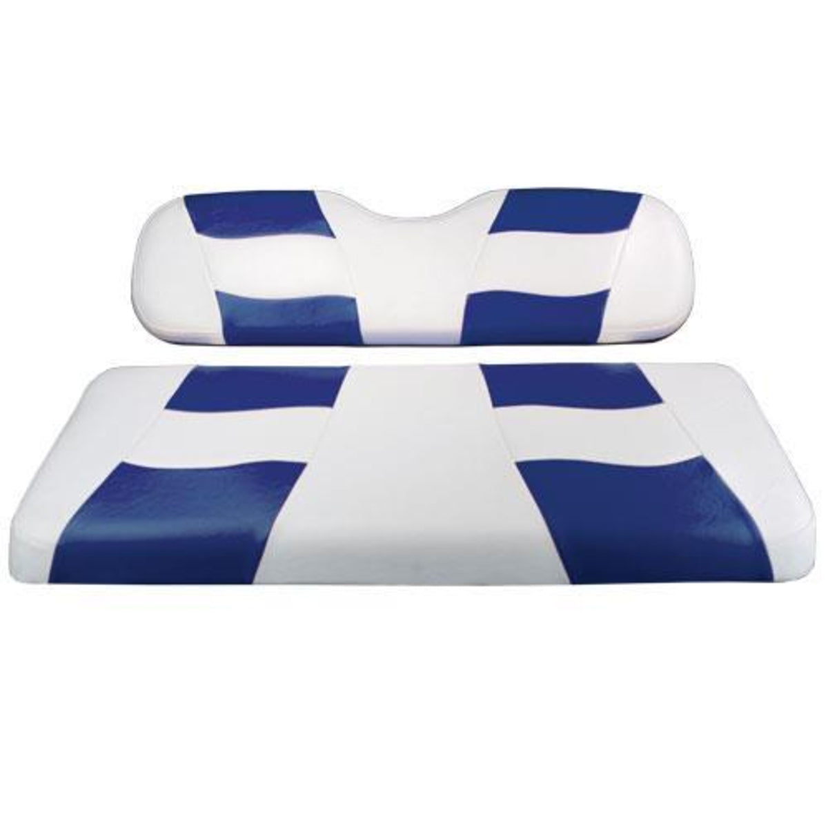 RIPTIDE White/Blue Two-Tone Front Seat Covers E-Z-Go TXT/RXV – additional product view