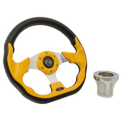 Steering Wheel Kit, Yellow/Race 12.5 w/Chrome Adapter, Club – additional product view