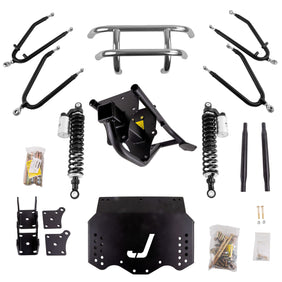 Jakes Long Travel Lift Kit, 94-01.5 EZGO TXT Electric w/External Reservoir Shocks – complete lift kit components