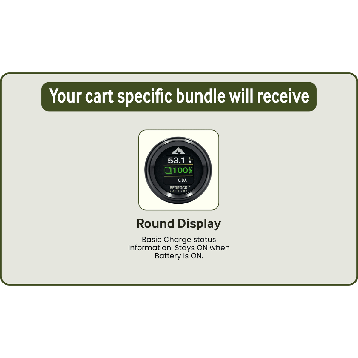 Bedrock Battery Round Charge Meter