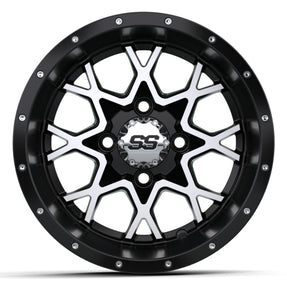 Vortex 2 Wheel, 12X7 Matte Black/Matte Machined – wheel, front view