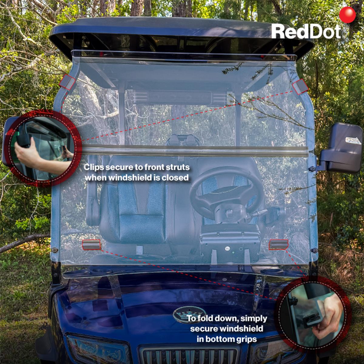 RedDot Evolution D5 Ranger & Maverick Clear 1/4" Folding Windshield