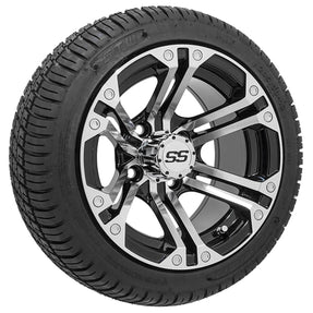 12 GTW Specter Black and Machined Wheels with 18 Fusion Street Tires Set of 4