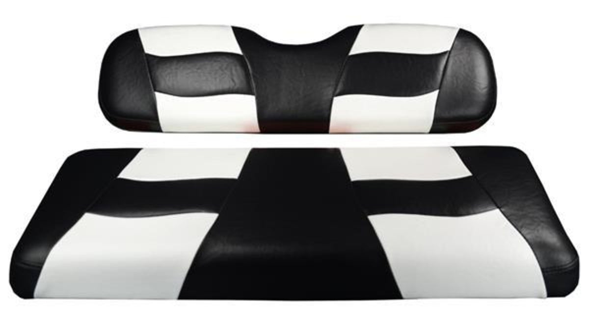 RIPTIDE Black/White Two-Tone Front Seat Covers for Star Cart – additional product view