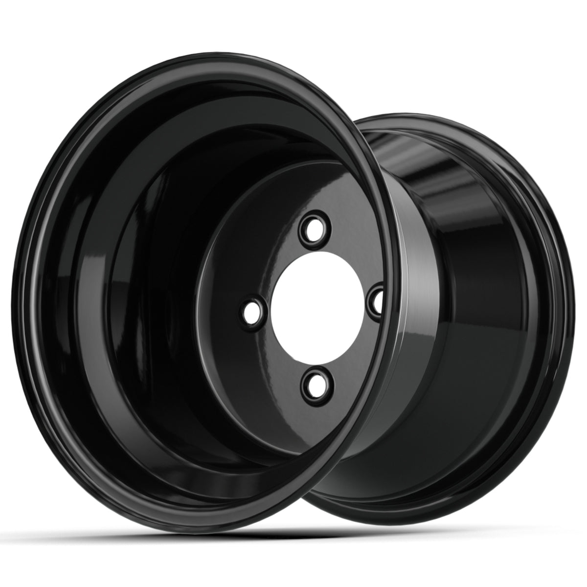 10″ GTW® Matte Black Steel Wheel (3:5 Offset) – steel wheel, angled view