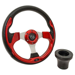 Steering Wheel Kit, Red/Rally 12.5 w/Black Adapter, E-Z-GO – additional product view