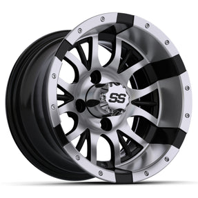 Wheel, 12X7 Diesel Mfb w/SS Cap – wheel, angled view