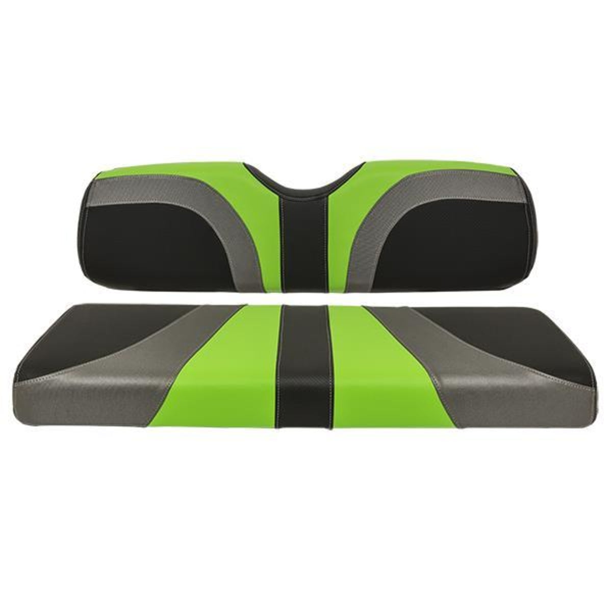 Blade Rear Seat Assembly, G150, Cfblk, Charcoal, Lime Green – cushion set, front view