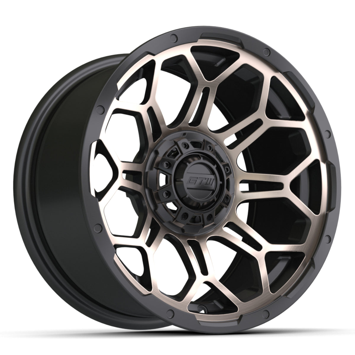Bravo Wheel, 14X7, Bronze Tint/Black – wheel, side angle view