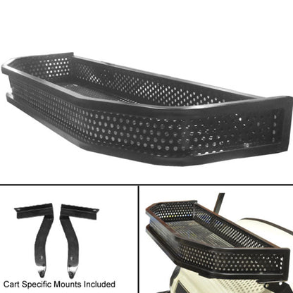 GTW Clays Basket w/ Brackets for E-Z-Go RXV – basket with mounts and installed view